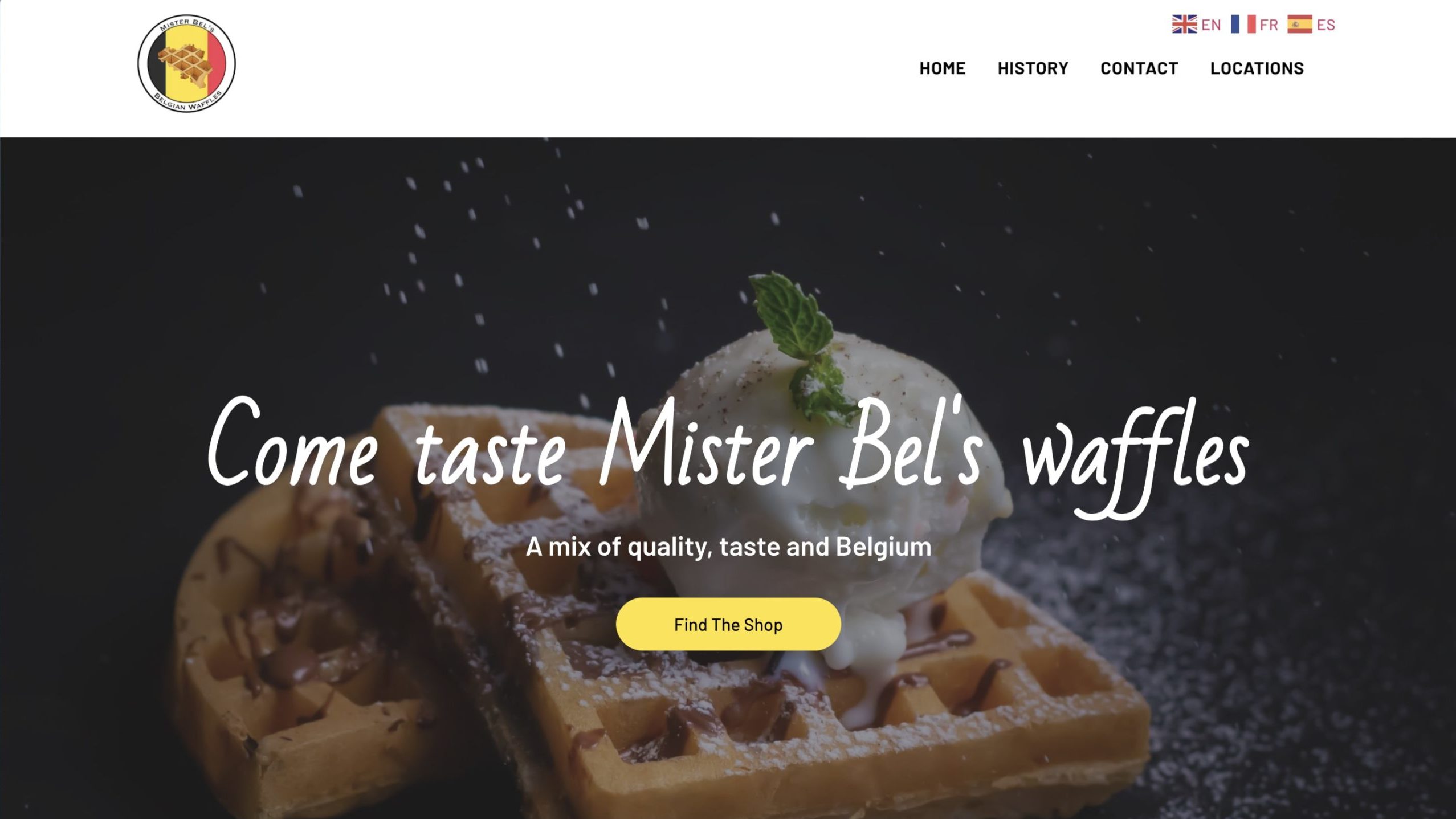 Page d'accueil du site Mister Bel's